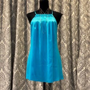 100% SILK TURQUOISE BLUE SLIP DRESS/TUNIC